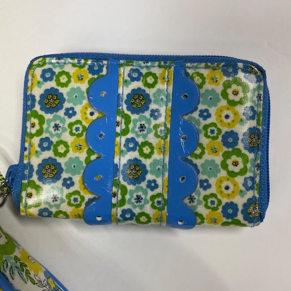 Vera Bradley Petite Chain Bag with Wallet English Meadow Green Blue - Picture 3 of 9